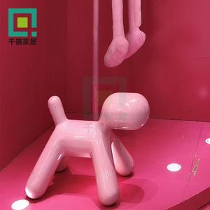 网红玻璃钢小狗系列坐凳雕塑