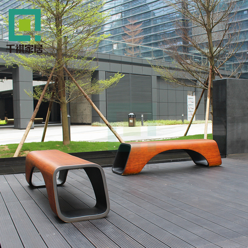 玻璃钢木纹坐凳镂空休闲椅